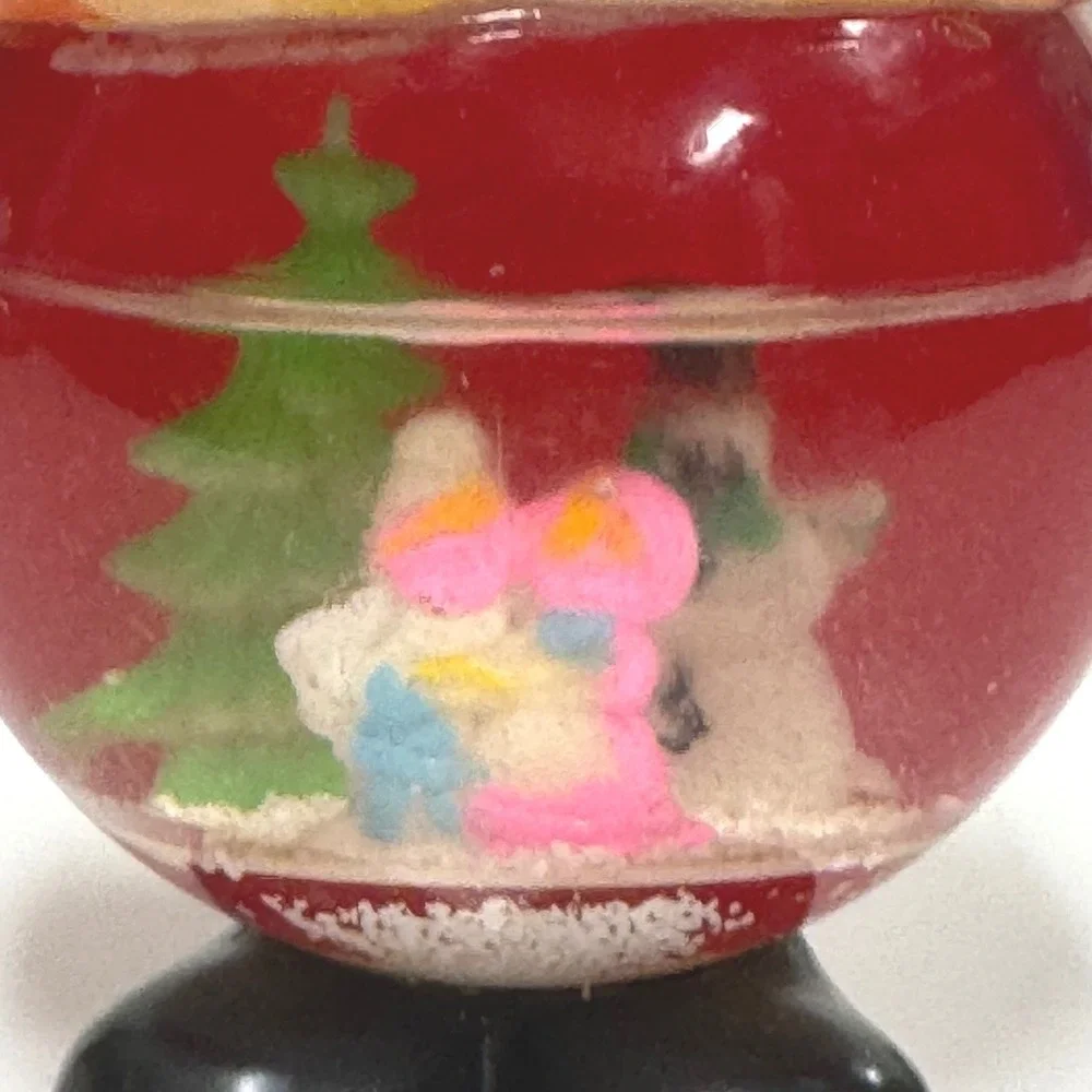 Vintage Santa Claus Snow Globe Figurine Plastic Christmas Decor Retro 5 inch